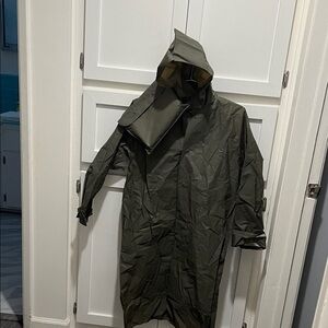 Muji  Dark Green Raincoat with Hood